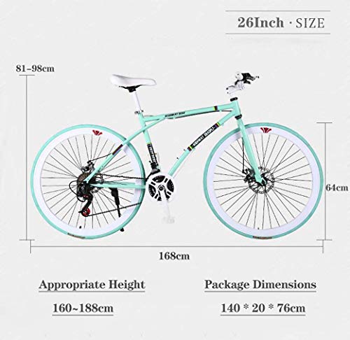 WENHAO Bicicletas de carretera de 26 pulgadas, bicicletas de 24 velocidades, sólo hombres y mujeres for hombres, marco de acero de alto carbono, carreras de bicicletas de carretera, bicicleta con rued