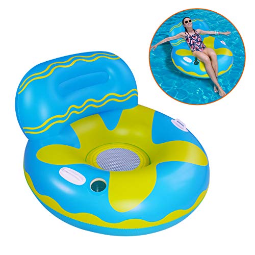 Wenlia Hamaca Flotante, Tumbona de Agua Inflable Sillón Lounge, Piscina Cama Flotante de Agua, Hinchable Piscina Cama Hamaca Flotante Inflable para Verano Playa Fiesta Mar