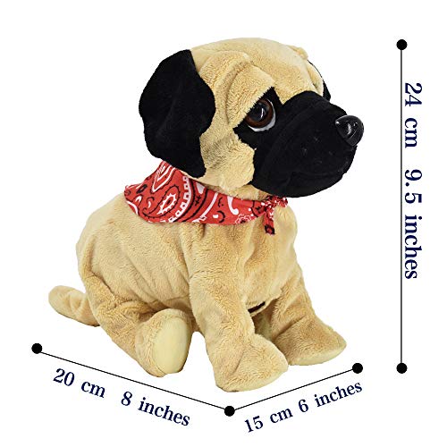 WEofferwhatYOUwant Pug Daddy - Perro de Juguete Electrónico de Felpa - Sensible al Sonido y al Tacto, Hace Trucos, Ladra y Abraza. Desde 18 Meses a Adultos