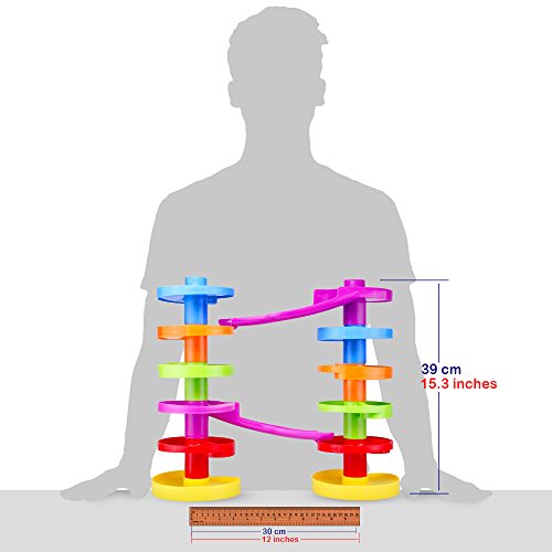 WEofferwhatYOUwant Tobogan Educacional Circuito De Canicas Colores Marble Run . Rampa Puentes Bolas Coloridas . Juguetes Pista Bebe 9 Meses Niño . Bebes 1 Año - 12 Meses . Baby Ball Drop Navidad