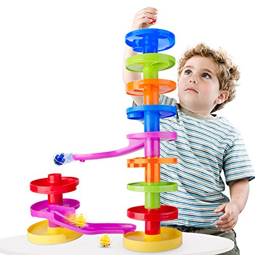 WEofferwhatYOUwant Tobogan Educacional Circuito De Canicas Colores Marble Run . Rampa Puentes Bolas Coloridas . Juguetes Pista Bebe 9 Meses Niño . Bebes 1 Año - 12 Meses . Baby Ball Drop Navidad