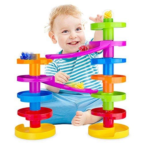 WEofferwhatYOUwant Tobogan Educacional Circuito De Canicas Colores Marble Run . Rampa Puentes Bolas Coloridas . Juguetes Pista Bebe 9 Meses Niño . Bebes 1 Año - 12 Meses . Baby Ball Drop Navidad