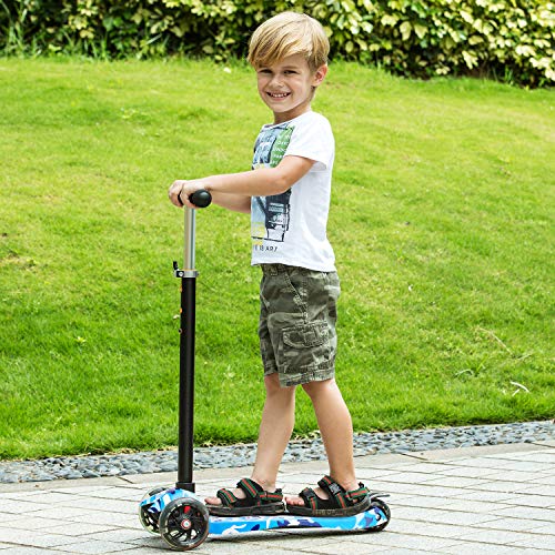 WeSkate Patinete Niños 3 Ruedas para Niños y Niñas de 3 a 12 Años con Manillar Ajustable y Ruedas Intermitentes Scooter Infantil Desmontable con Bandeja Sólida Antideslizante