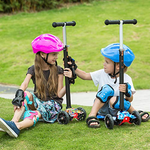 WeSkate Patinete Niños 3 Ruedas para Niños y Niñas de 3 a 12 Años con Manillar Ajustable y Ruedas Intermitentes Scooter Infantil Desmontable con Bandeja Sólida Antideslizante