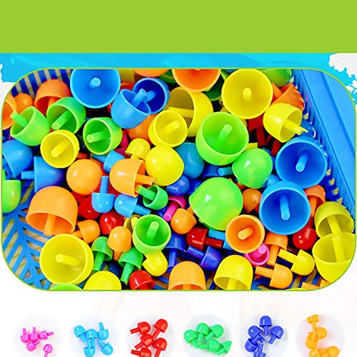 WFF Juguetes educativos para niños Nail Hongo Test Juego 296pcs Mosaico Juego de Rompecabezas de Color cognitivo de los niños en Caja de Bricolaje Juguete - Jigsaw Ejercita tu Cerebro y Las Manos