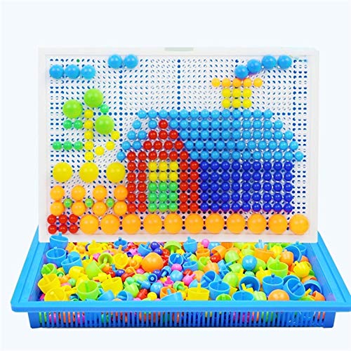 WFF Juguetes educativos para niños Nail Hongo Test Juego 296pcs Mosaico Juego de Rompecabezas de Color cognitivo de los niños en Caja de Bricolaje Juguete - Jigsaw Ejercita tu Cerebro y Las Manos