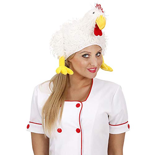 WIDMANN gorra Pollo gallina Adulto Unisex, Color blanco, One Size, 8537 K