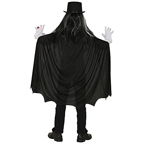 WIDMANN Widmann-30048 Infantil de Vampiro, Camisa con Chaleco y Chaqueta, Capa con Cuello, Conjunto niños, murciélago, Disfraz, Fiesta temática, Carnaval, Halloween, Multicolor, 158 cm (30048)