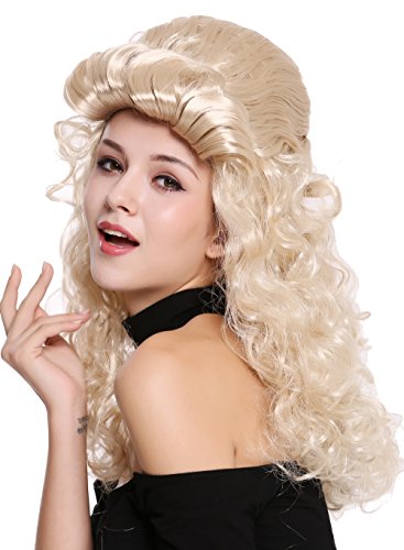 WIG ME UP- 90904-ZA83 Peluca Mujer Carnaval Halloween Barroco Renacimiento Colmena moño Largo rizos Rubio