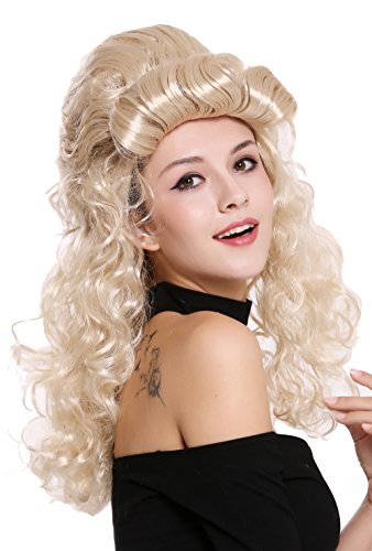 WIG ME UP- 90904-ZA83 Peluca Mujer Carnaval Halloween Barroco Renacimiento Colmena moño Largo rizos Rubio