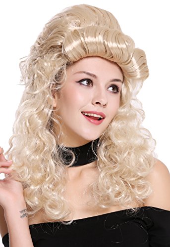 WIG ME UP- 90904-ZA83 Peluca Mujer Carnaval Halloween Barroco Renacimiento Colmena moño Largo rizos Rubio