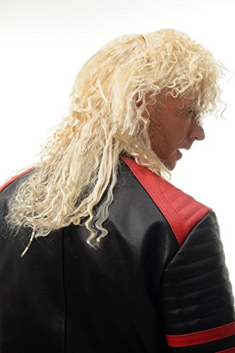 WIG ME UP- BW563-P88 Peluca Halloween Carnaval Mujer Hombre Rizado rizos rubios Largos Peinado hirsuto Melena