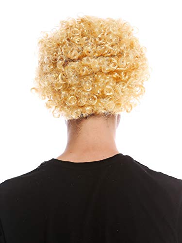 WIG ME UP- PW0186-P03 Peluca Mujeres Hombres Halloween Carnival Tonto rizos Rizado Afro Corto Rubio