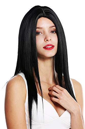 WIG ME UP- VK-34-1 peluca de mujer pelo largo liso raya en medio color negro