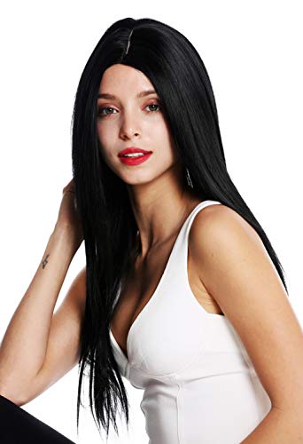 WIG ME UP- VK-34-1 peluca de mujer pelo largo liso raya en medio color negro