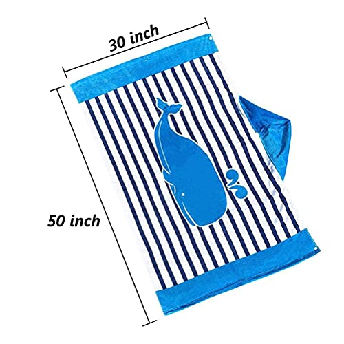 WIIBST Toalla de Playa para niños Poncho de baño de algodón Toalla de bebé para niños Albornoz con Capucha Toalla de baño para bebé con Capucha para Nadar Vacaciones en la Playa