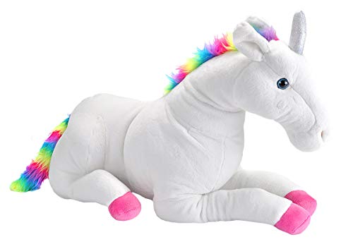 Wild Republic - Peluche Gigante de Unicornio, diseño de Cuddlekins Jumbo, Color Blanco, 76 cm