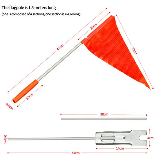 Winfred 2Pcs Bicicleta Banderín, Seguridad Bandera para Bicicleta, Asta de Bandera Triangular para Hacer la Bicicleta Más Visible Naranja Color Distinto Proteción de Niños Niñas