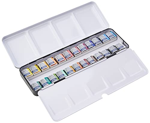 Winsor & Newton acuarela Cotman - Caja de acuarela Sketcher - set de 24 medio godets, colores surtidos