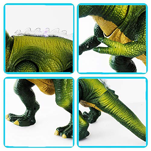 WISHTIME Dinosaurio de Control Remoto ElectricToy Kids RC Animal Toys LED Light Up Dinosaur Walking and Roaring Realista T-Rex Robot Toys For Toddlers Boys Girls