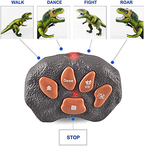 WISHTIME Dinosaurio de Control Remoto ElectricToy Kids RC Animal Toys LED Light Up Dinosaur Walking and Roaring Realista T-Rex Robot Toys For Toddlers Boys Girls