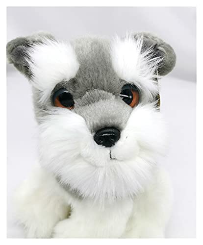 WJCRYPD Lifelike Schnauzer De 7 Pulgadas Schnauzer Toy Peluche Suave Y Lindo Ojos Grandes Perro Real Puppy Puppy Peluche Animal Toy Regalo Peluche muñeca Qf Shop