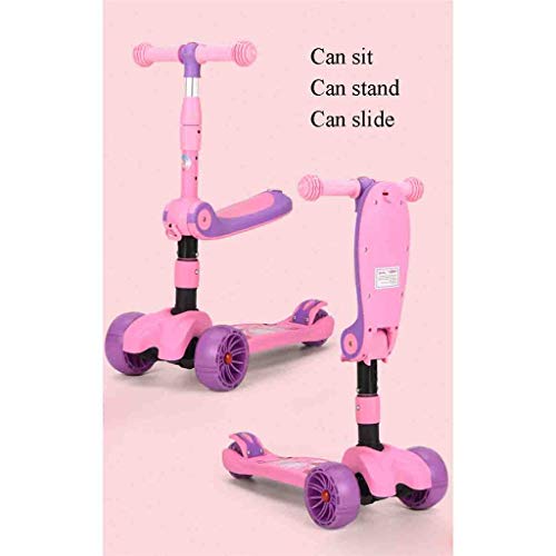 WJJ Patinetes para Niños Niños Scooter Tabla de flotación Triciclo 3en1 3 etapas Ajustable 2-8 años de Edad, Regalo Brillante Ruedas for los niños Lactantes (Color : Blue)