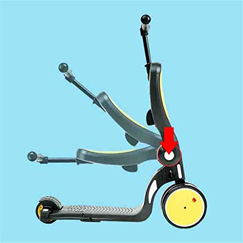 WJJ Patinetes para Niños Niños Scooter Tabla de flotación Triciclo 5en1 3 etapas Ajustable 1-6 años de Edad, Regalo Brillante Ruedas for los niños Lactantes (Color : Yellow)