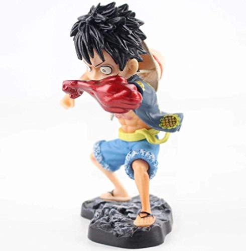 WMYATING Realista y Divertido Anime One Piece Monkey D Luffy Q Versión Luffy Fight Statueleuction Figura Modelo Modelo Doll Gift 12 cm