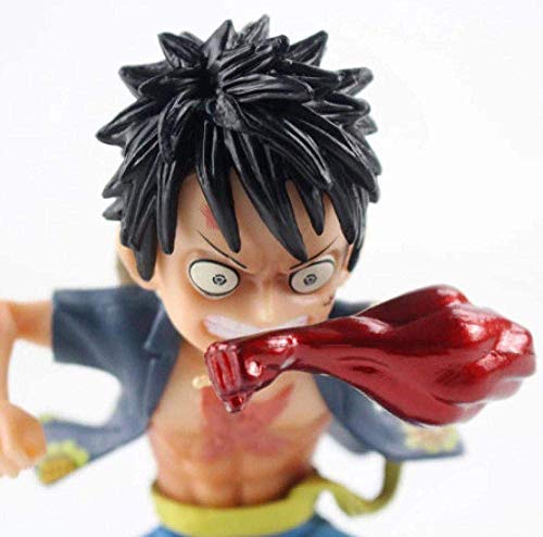 WMYATING Realista y Divertido Anime One Piece Monkey D Luffy Q Versión Luffy Fight Statueleuction Figura Modelo Modelo Doll Gift 12 cm