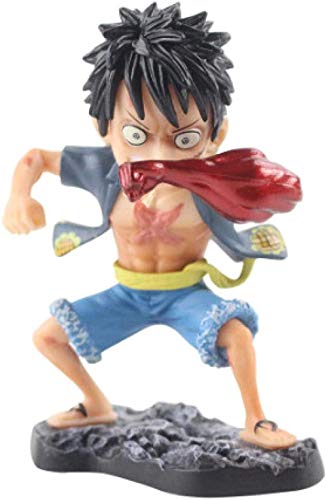 WMYATING Realista y Divertido Anime One Piece Monkey D Luffy Q Versión Luffy Fight Statueleuction Figura Modelo Modelo Doll Gift 12 cm