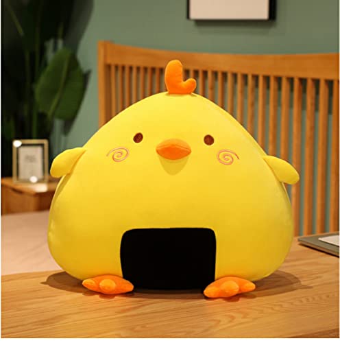 WMYWBYT Juguete De Peluche De Bola De Arroz Kawaii, Suave Sushi Japonés Esponjoso Relleno De Pollo En Forma De Bola De Arroz De Peluche Almohada Cojín Juguetes para Niños Blanco 35Cm