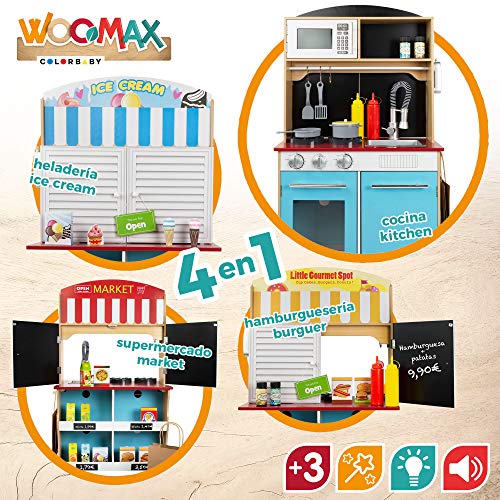 WOOMAX - Heladería con Cocinita de madera (ColorBaby 85290)