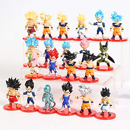 World Collection Lote de 21 Piezas de Dragon Ball,Lote Completo de Figuras del Universo de Bola de Dragon,Figuras coleccionables Goku