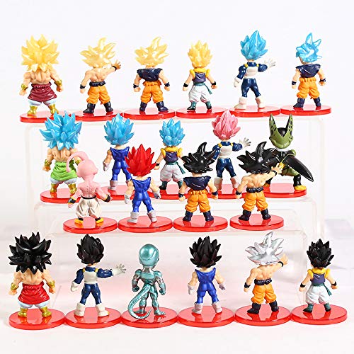 World Collection Lote de 21 Piezas de Dragon Ball,Lote Completo de Figuras del Universo de Bola de Dragon,Figuras coleccionables Goku