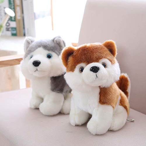 WPYLY 18/23/28 cm Lindo Perro de simulación de Peluche de Juguete para niños muñecas Husky Akita San Bernardo Peluches de Peluche para niños 28 cm A