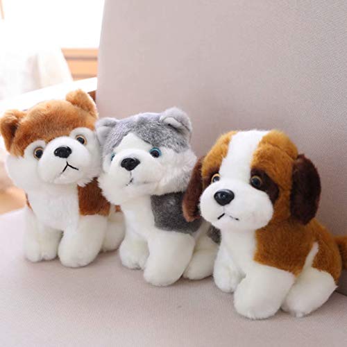 WPYLY 18/23/28 cm Lindo Perro de simulación de Peluche de Juguete para niños muñecas Husky Akita San Bernardo Peluches de Peluche para niños 28 cm A