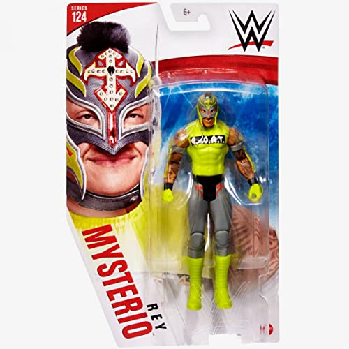 WWE – 124 Series – Rey Mysterio – Figura decorativa de la casa La acción de la WWE – aproximadamente 6 pulgadas