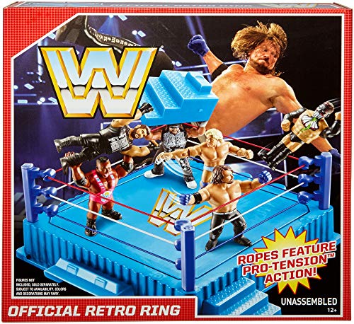 WWE Mattel FMJ11 WWE - Anillo Retro Oficial, Colores y Estilos Pueden Variar