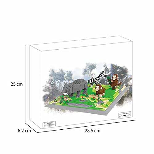 WWEI Creativo Animal World bloques de construcción de micropartículas, juguete DIY elefante aff cebra, juguete rompecabezas para niños, no compatible con Lego