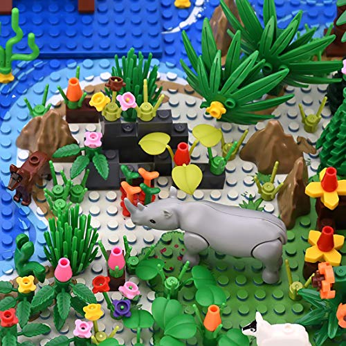 WWEI Juego de 1 placa de construcción para plantas y árboles, diseño de isla tropical, compatible con casa de árbol de Lego