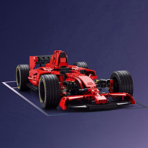 WWEI Juego de bloques de construcción para coche de carreras de Fórmula 1 F1, 1138 piezas rojas de 18 K, modelo deportivo con bloques de sujeción, compatible con Lego Racers 8386 Ferrari F1 Racer