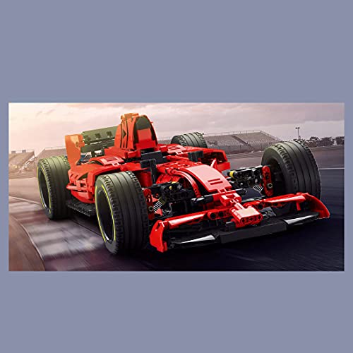 WWEI Juego de bloques de construcción para coche de carreras de Fórmula 1 F1, 1138 piezas rojas de 18 K, modelo deportivo con bloques de sujeción, compatible con Lego Racers 8386 Ferrari F1 Racer