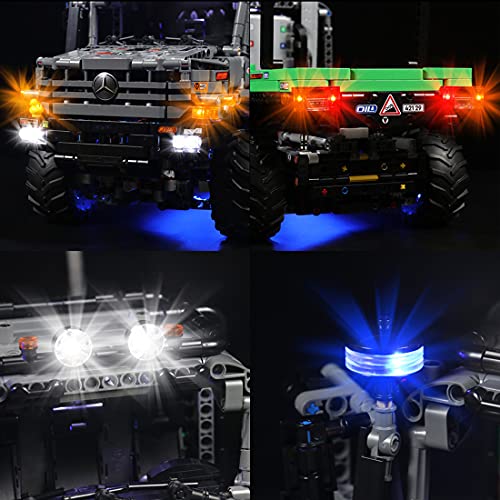 WWEI Juego de iluminación LED para camión 42129 Technic 4x4 Mercedes-Benz Zetros Offroad con caja de pilas, luz LED compatible con LEGO 42129