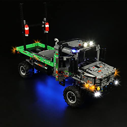 WWEI Juego de iluminación LED para camión 42129 Technic 4x4 Mercedes-Benz Zetros Offroad con caja de pilas, luz LED compatible con LEGO 42129