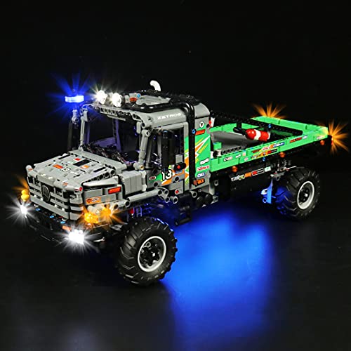 WWEI Juego de iluminación LED para camión 42129 Technic 4x4 Mercedes-Benz Zetros Offroad con caja de pilas, luz LED compatible con LEGO 42129