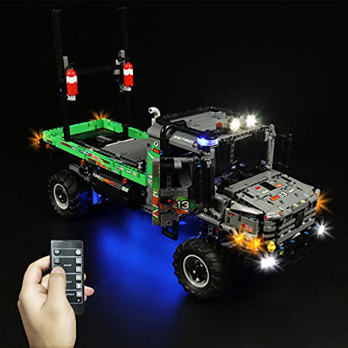 WWEI Juego de iluminación LED para camión 42129 Technic 4x4 Mercedes-Benz Zetros Offroad con caja de pilas, luz LED compatible con LEGO 42129