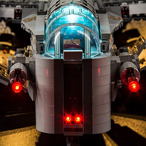 WWEI Juego de iluminación LED para Star Wars The Mandalorian The Razor Crest 75292 con 3 modos de luz LED, compatible con LEGO 75292, sin set Lego