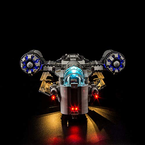 WWEI Juego de iluminación LED para Star Wars The Mandalorian The Razor Crest 75292 con 3 modos de luz LED, compatible con LEGO 75292, sin set Lego