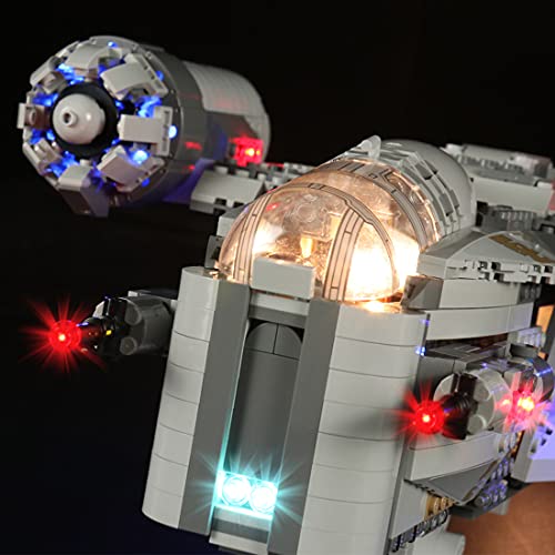 WWEI Juego de luces LED con mando a distancia para 75292 Star Wars Mandalorianos Razor Crest, compatible con Lego 75292 (sin set Lego)